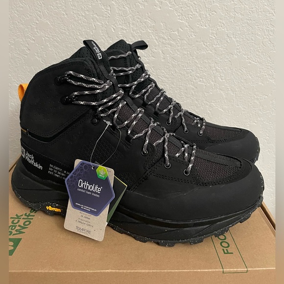 Jack Wolfskin Terraquest Texapore Mid Hiking Shoe in Black Phantom Mens -Sz 11.5